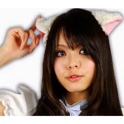 Кошачьи ушки белые "Fluffy Cat Ears White"