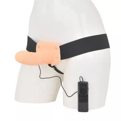 Страпон с вибрацией "Erection Hollow Strapon"