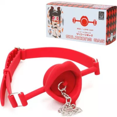 Кляп с заглушкой "Silicone Gag Lip Cap Red"