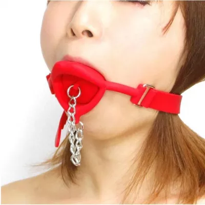 Кляп с заглушкой "Silicone Gag Lip Cap Red"