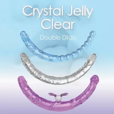Фаллоимитатор двусторонний "Crystal Jelly TM Blue"