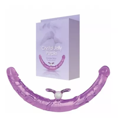 Виброфаллоимитатор двусторонний "Crystal Jelly TM Purple"
