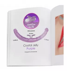 Виброфаллоимитатор двусторонний "Crystal Jelly TM Purple"