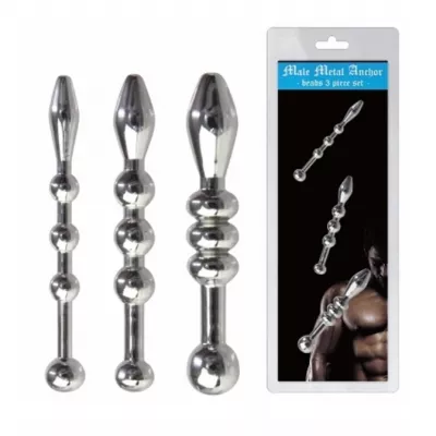 3 уретральных стимулятора "Male Metal Beads 3P Set"