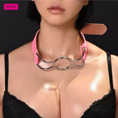 Светящийся кляп с кольцом "HIKARI SM KUCHI-KASE PINK"