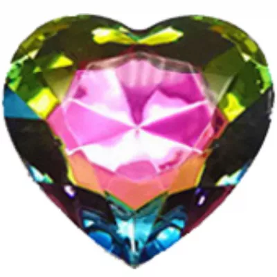 Анальная ювелирка радужная "Heart Plug Rainbow S"