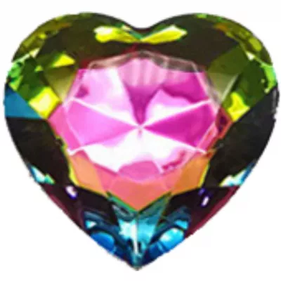 Анальная ювелирка радужная "Heart Plug Rainbow M"