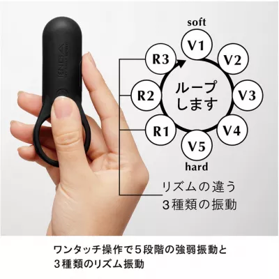Вибромассажер с кольцом "TENGA SVR PLUS BLACK"