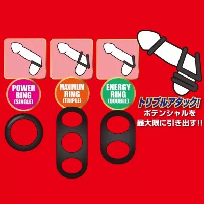 Набор из 3 колец "Regno Silicone Triple Attack"