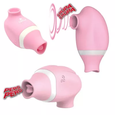 Вакуумный стимулятор с вибрацией "CatPunch F FUNKY PINK"