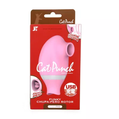 Вакуумный стимулятор с вибрацией "CatPunch F FUNKY PINK"