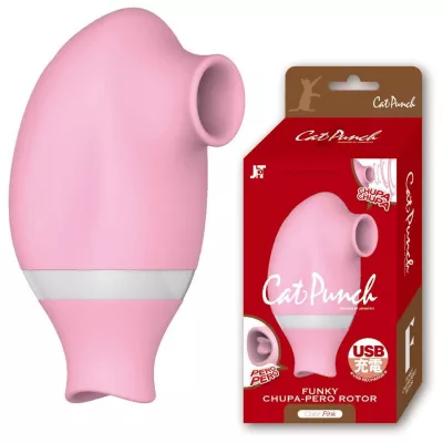 Вакуумный стимулятор с вибрацией "CatPunch F FUNKY PINK"