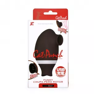 Вакуумный стимулятор с вибрацией "CatPunch F FUNKY BLACK"