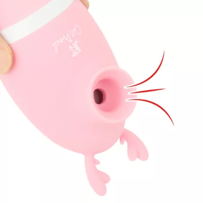 Вакуумный стимулятор с вибрацией "CatPunch H HORNY PINK"
