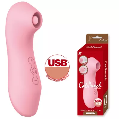 Вакуумный стимулятор с вибрацией "CatPunch Q QUEEN BEE Pink"