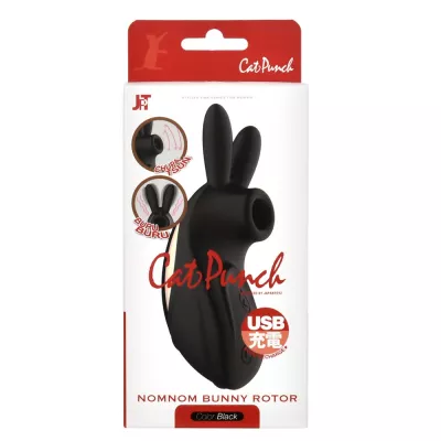 Вакуумный стимулятор с вибрацией "CatPunch N BUNNY BLACK"