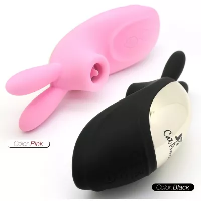 Вакуумный стимулятор с вибрацией "CatPunch N BUNNY BLACK"