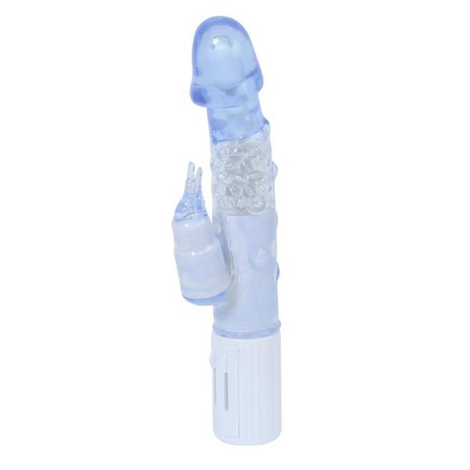 Вибратор вагинально-клиторальный Crystal Boy Pearl Blue - TOY69.ru цена и фото